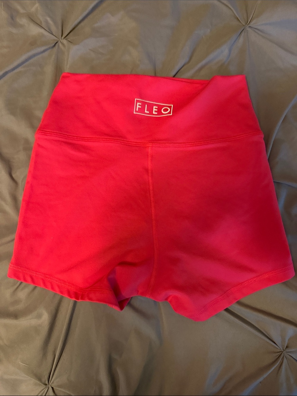Fleo Women's High-Rise Red Bike Shorts